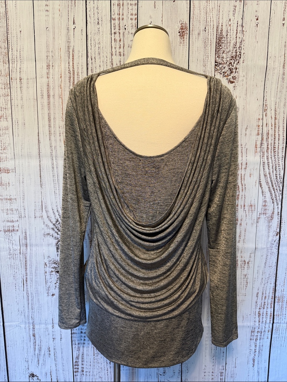 White House Black Market Gray Layered Long-Sleeve Tunic - Picture 5 of 5